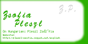 zsofia pleszl business card